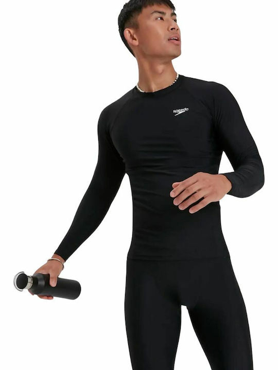 Speedo UPF 40+ Ανδρική Μακρυμάνικη Αντηλιακή Μπλούζα Μαύρη