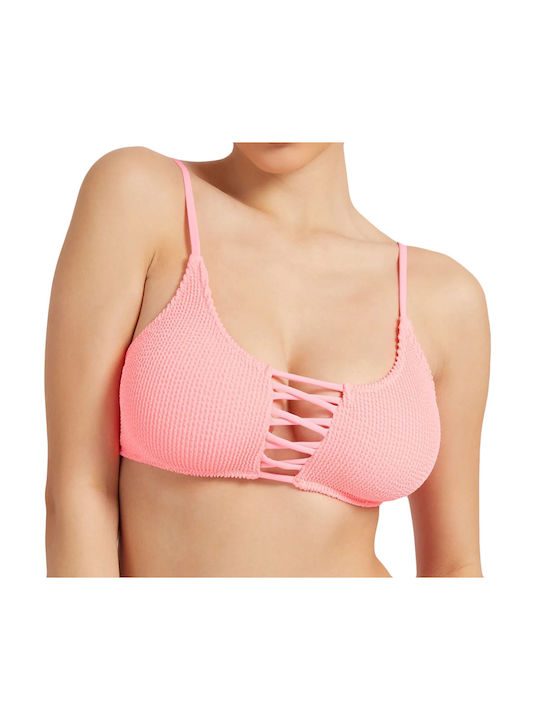 Guess Sports Bra Bikini Top Amy Pink