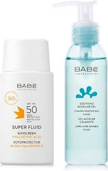 Babe Laboratorios Super Fluid Sunscreen with Hyaluronic Acid Spf50 50ml & Micellar Face Cleansing Gel 90ml Σετ Περιποίησης