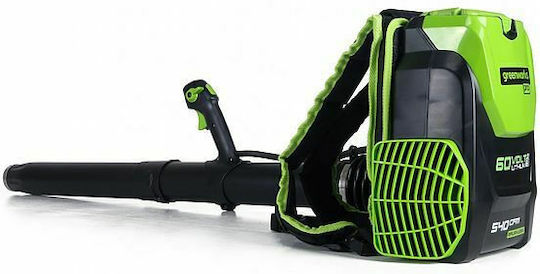 Greenworks GD60BPB Φυσητήρας Χειρός Μπαταρίας 60V Solo με Ρύθμιση Έντασης & Μέγιστη Ταχύτητα Αέρα 210km/h
