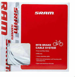 ΣΥΡΜΑ ΦΡΕΝΩΝ SRAM MTB ΕΣΩΤΕΡΙΚΟ ΚΑΙ ΕΞΩΤΕΡΙΚΟ 5MM ΚΙΤ ΑΣΠΡΟ, (GTS)