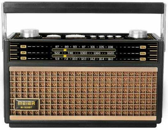 Meier M1926BT Retro Φορητό Ραδιόφωνο Επαναφορτιζόμενο με Bluetooth και USB Μαύρο