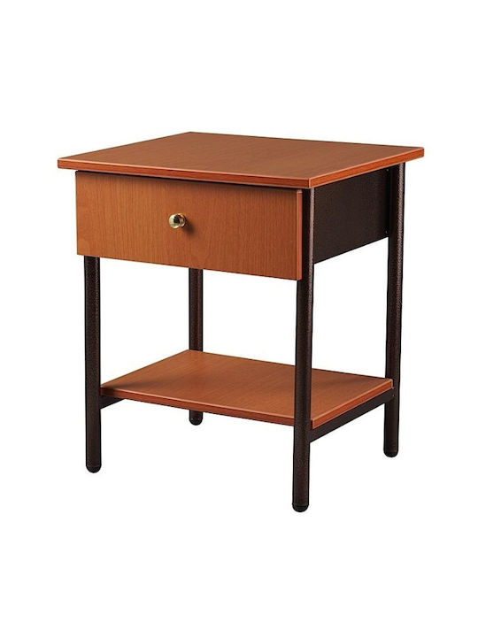 Metallic Bedside Table Brown 42x38x44cm