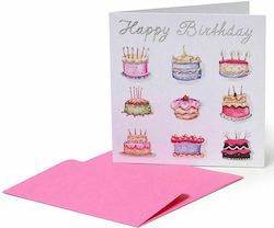 Happy Birthday Cakes Поздравителна Картичка за ...