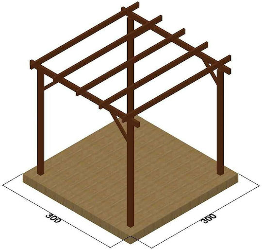 Gartenlaube aus Holz mit Decke 400x400cm