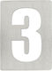 Metalor Sign with Number in Silver Color Inox 8cm 166-10717#PR03