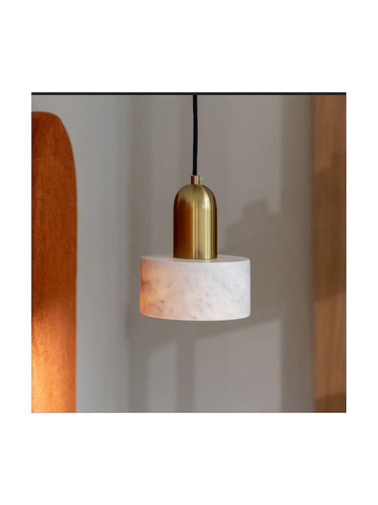 Viokef Marble Adjustable Pendant Light White with Socket E27 15x140cm