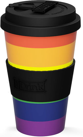 I-Total Love Becher Bamboo mit Deckel Mehrfarbig 435ml