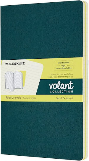 Moleskine Volant Σετ 2 Σημειωματάρια Ριγέ Πράσινα