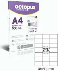 Octopus 2100 Etichete autoadezive A4 Dreptunghiulare Octopus 70x42.4mm Octopus 2100 Etichete autoadezive A4 Dreptunghiulare Octopus 70x42.4mm
