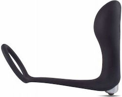 Toyz4lovers Dark Side P Ring Vibrating Anal Plug With Ring Vibrating Ring Cock with Anal Plug Black