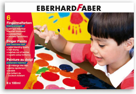 Eberhard Faber Finger Paints Σετ Δακτυλομπογιές 100ml 6τμχ