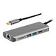 Powertech PTH-069 USB-C Stație de andocare cu HDMI 4K PD Ethernet Gri