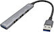 i-tec Hub 4 Θυρών USB 3.0 με σύνδεση USB-A Ασημί
