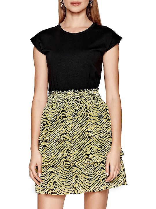 Rochii De Vară Pentru Femei Mini Rochie Cu Volane Animal Print