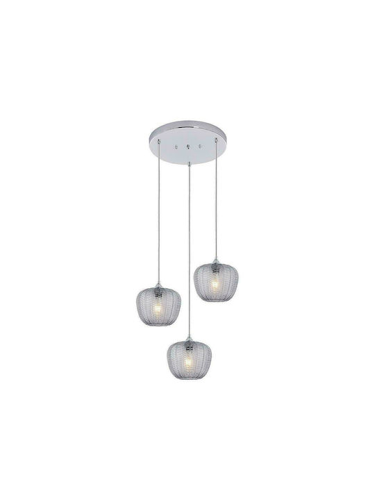 Rabalux Monet Pendant Light Three-Light for Socket E27 Transparent