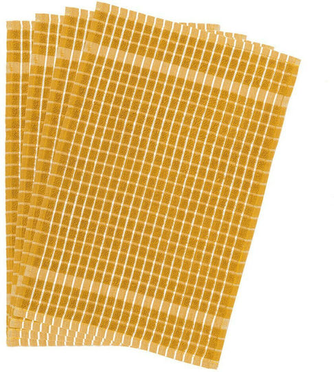 Melinen Kas Πετσέτα Κουζίνας από 100% Βαμβάκι Mustard 30x50cm 4τμχ