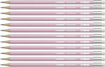 Stabilo Swano Graphite Pastel Pencil HB Set with Eraser Pink 12pcs