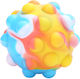 Fidget Pop It Ball Rainbow Silicone Light Blue