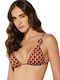 Triangle Bikini Top 9- with Adjustable Straps Brown Polka Dot