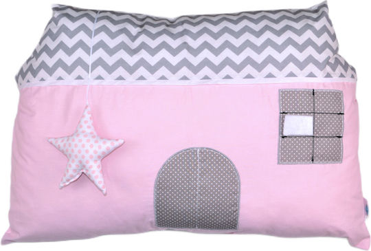 Baby Star Pernă Decorativă pentru Pătuț Sugar Family Căsuță Roz