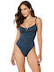 Lida Animal Print Slim Strap Swimsuit 9- Blue