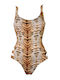Ολόσωμο Μαγιό Animal Print Καφέ