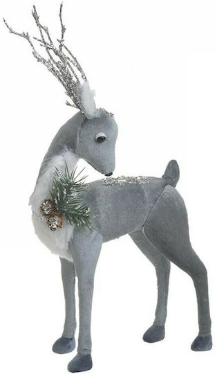 Inart Christmas Fabric Figure Reindeer Gray Height 39cm