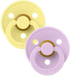 Bibs Pacifiers Rubber Colour Sunshine / Violet for 0-6 months 2pcs