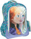 Gim Frozen School Bag Backpack Elementary, Elementary Light Blue with Water Bottle Holder 27Liters
