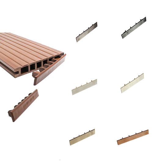 Showood Τάπα για Δάπεδο Κήπου από WPC 15x2.5εκ. 2.5x15cm Καφέ Σκούρο