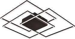 Viokef Daniel Μοντέρνα Μεταλλική Πλαφονιέρα Οροφής με Ενσωματωμένο LED σε Μαύρο χρώμα 60.5cm