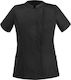 Egochef Coat Chef Female Black with Short Sleeve