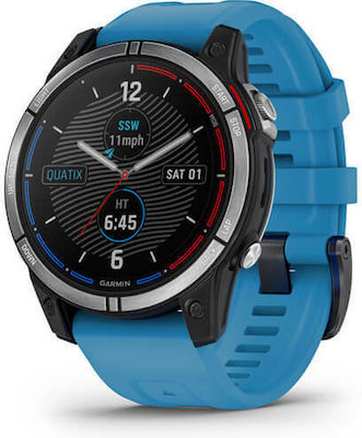 Garmin Quatix 7 Stainless Steel 47mm Αδιάβροχο Smartwatch με Παλμογράφο (Marine)