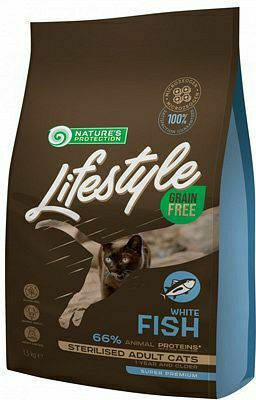 LifeStyle Dry Food Grain-Free for Adult Sterilized Cats with Fish 1.5kg