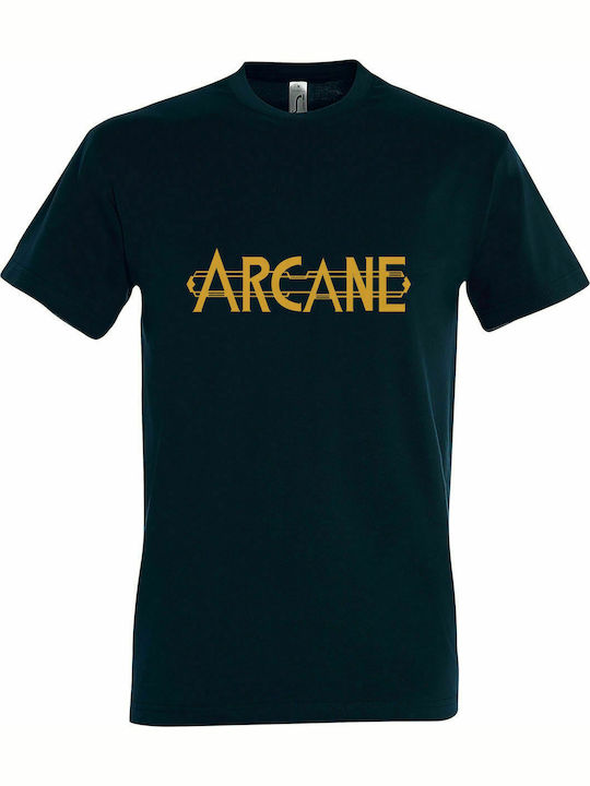 Unisex-T-Shirt, "Arkane", Petroleum Blau