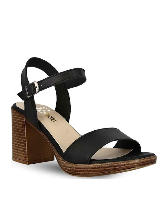 Parex Leather Sandals Black