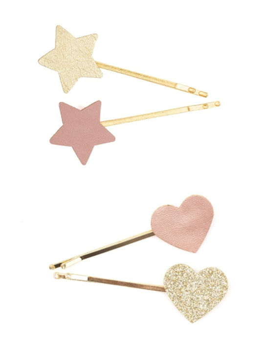 Great Pretenders Hair Clips Star or Heart Set of Kids Hair Clips with Bobby Pin Star 2pcs 90819 (Various Designs) 2pcs