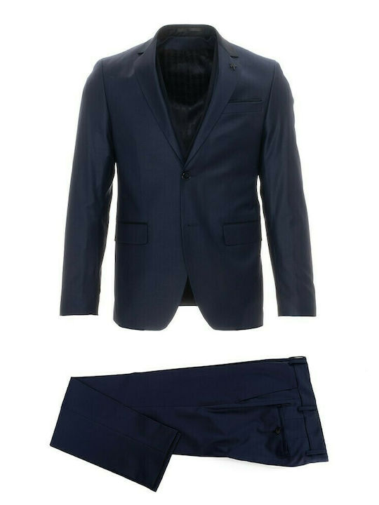 Karl Lagerfeld Ανδρικό Κοστούμι Με Γιλέκο Navy Μπλε