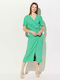 Forel Midi Dress Wrap Green