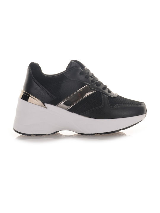 Famous Shoes Femei Chunky Sneakers Negre
