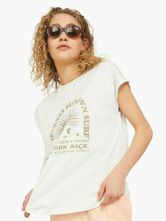 Jack & Jones Oversized Γυναικείο T-shirt Asphait με Στάμπα