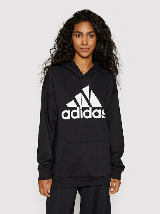 Essentials Logo Boyfriend Damen Sweatshirt Kapuzen Schwarz