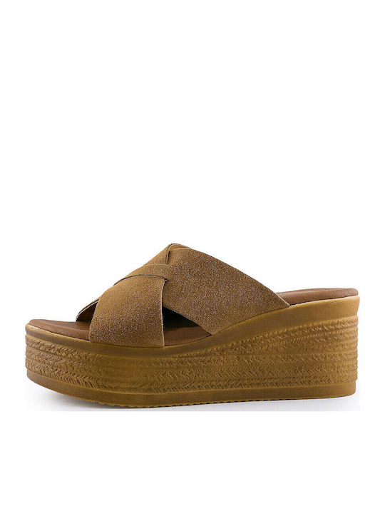 Women's Platform Wedge Sandals Tabac Brown