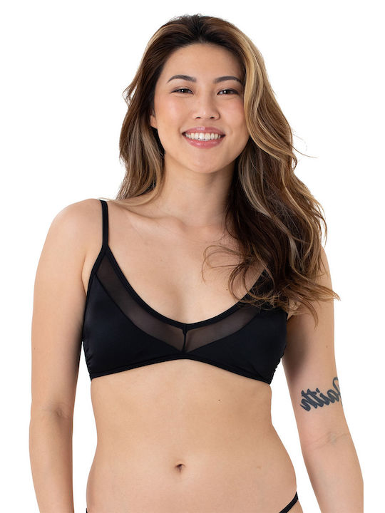 Dorina Padded Sports Bra Bikini Top with Adjustable Straps Black