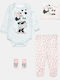 Alouette Disney Minnie Mouse Set Body pentru Bebeluși Mânecă lungă cu Pantaloni Gri 4buc