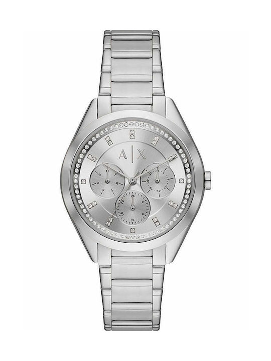 Armani Exchange Watch Chronograph with Silver Metal Bracelet