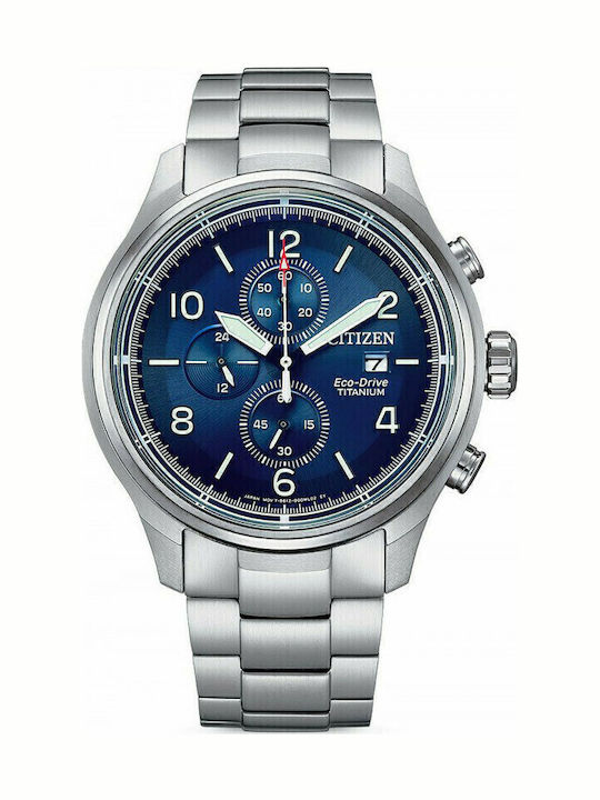 Citizen Men's Watch 44mm Chronograph Eco - Drive with Silver Metal Bracelet
