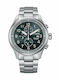 Citizen Ανδρικό Ρολόι 44mm Χρονογράφος Eco - Drive με Ασημί Μεταλλικό Μπρασελέ
