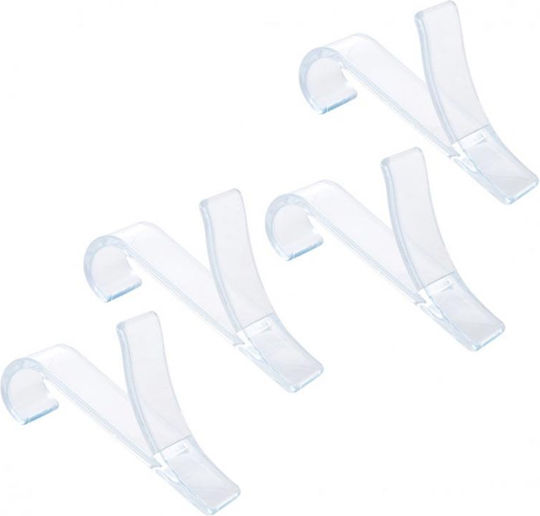 Marva Μ-Β22-16 Wall-Mounted Bathroom Hook with 4 Positions ​7x11cm Transparent